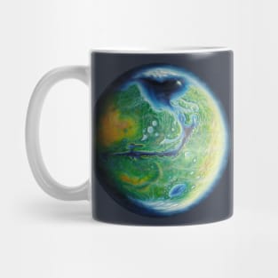 Green Terraformed Mars Oil Painting Mug